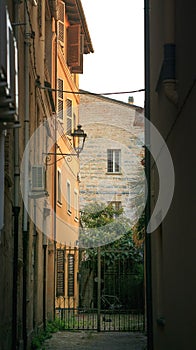 Night lamp on the street in italy.