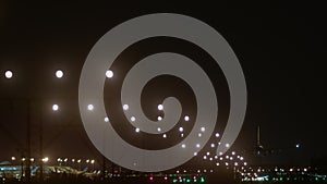 Night landing of a big aircraft