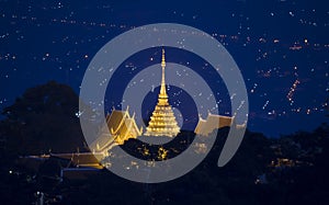 Night landscape of Doi Suthep temple ,Chiang Mai, Thailand.