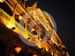 Night landscape of Hongyadong or Hongya cave