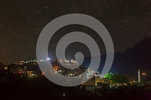 Night landscape in Imlil in Morocco