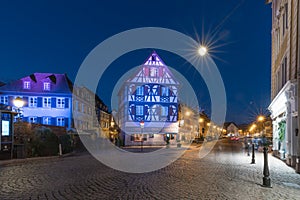 Night landscapes of old town in Colmar in winter