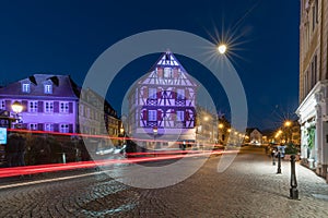 Night landscapes of old town in Colmar in winter