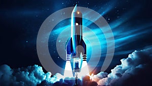 night launch space rocket