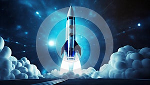 night launch space rocket