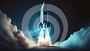 night launch space rocket