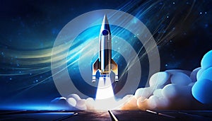 night launch space rocket