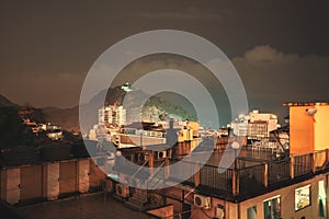 Night Leme cityscape, Rio de Janeiro