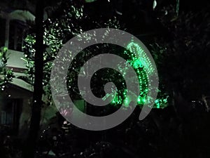 A night with lighing temple