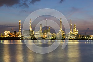 Night light Oil refinery river front