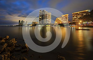 Night light at Pattaya beach