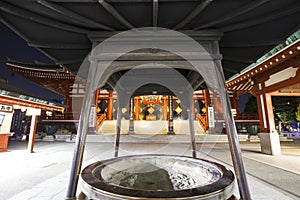 Night light at Sensoji temple in Asakusa area is the oldest temp