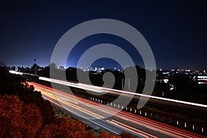 Night light trails