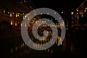 Night light on Venise canal, Chinese new year