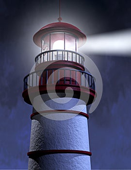 Night Lighthouse Beam