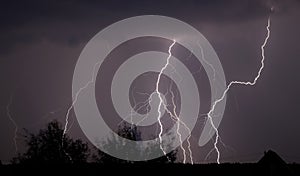 Night lightnings and thunderstorm