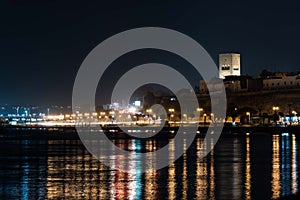 Night Lights in Rabat, Morocco from the bay