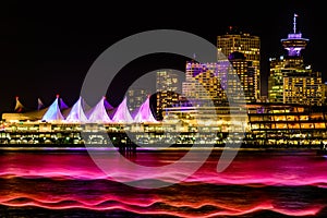 Night lights, Vancouver, British Columbia, BC, Canada