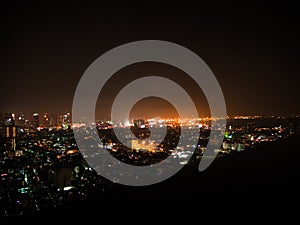 Night lignt of Bangkok city, view point from building