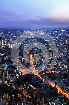 Night London, view from shard