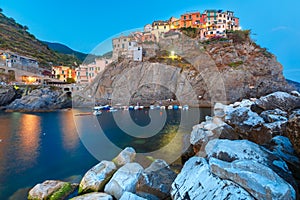 Night Manarola, Cinque Terre, Liguria, Italy