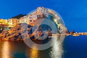 Night Manarola, Cinque Terre, Liguria, Italy