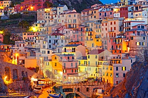 Night Manarola, Cinque Terre, Liguria, Italy