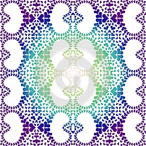 Night mandala hearts pattern seamless texture