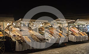 Night market in Jemaa el-Fnaa, Medina of Marrakech, Morocco