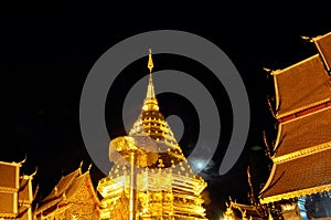 Night moon of Phra Thart Doi Suthep