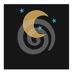 Night moon star sky stars icons illustration photo