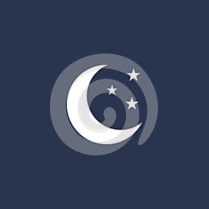 Night moon vector icon