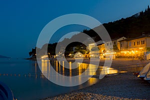 Night at Moscenisca Draga beach in Croatia