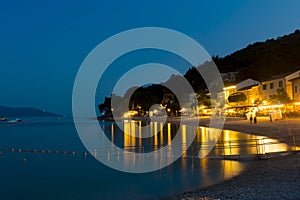 Night at Moscenisca Draga beach in Croatia