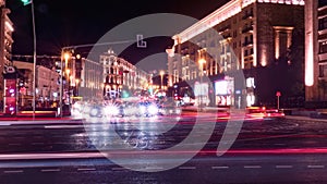 Night Moscow view to Tverskaya street