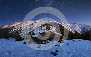 Night mountain panorama in Slovak republic, Low Tatras