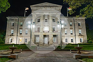 Night at the North Carolina Capitol Building