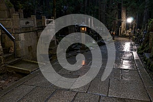 Night at Okunoin cemetery, Koya san, Japan