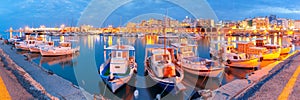 Night old harbour of Heraklion, Crete, Greece