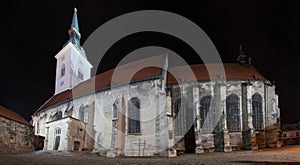 Night panorama with cathedral