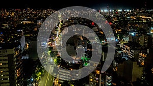 Night panorama of the city of Buenos Aires in South America, Argentina