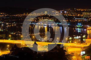 Night panorama of the city of Vladivostok