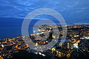 Night panorama of Naples, Italy.