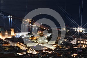 Night panorama of Naples, Italy.