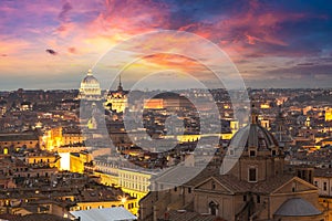 Night panorama of Rome