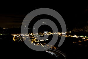 Night panorama of torbole at lago di garda