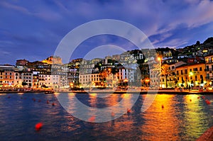 Night panorame of Porto Santo Stefano photo