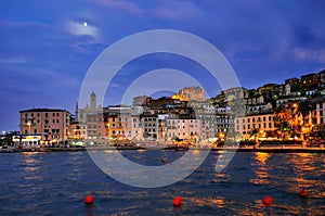Night panorame of Porto Santo Stefano photo