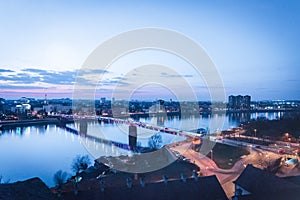 Night panoramic view of the city of Novi Sad