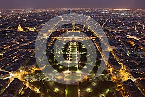 Night of Paris from the Eiffel Tower